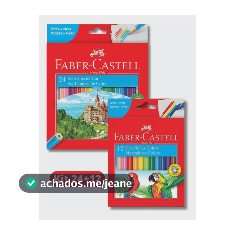 Kit Escolar Faber-castell 24 Lápis + 12 Canetinhas