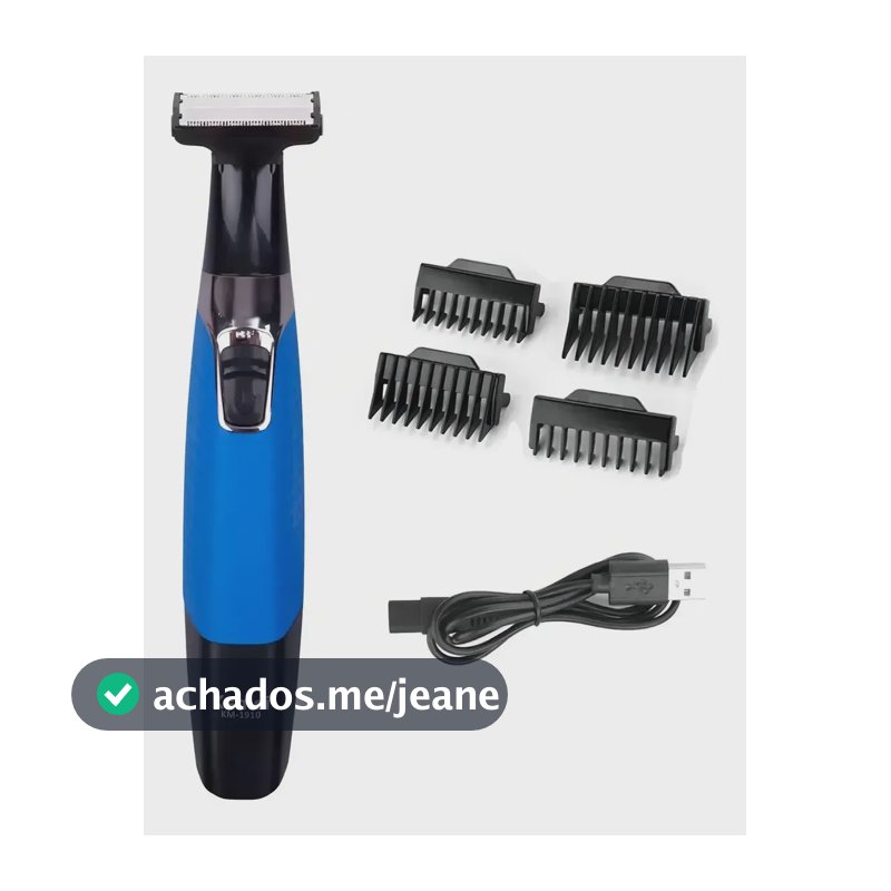 Kemei Barbeador Eletrico 1910 Removedor Pelos Intimo Mas Fem Azul