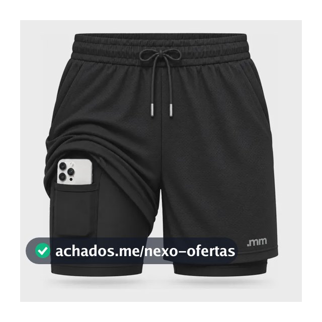 Bermuda Masculina 2 Em 1 Compressão Short Dry Fit Academia