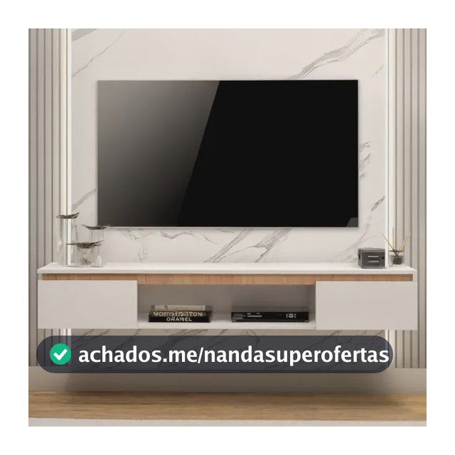 Rack Suspenso Clean White Para Tv Até 65 Pol Branco 155cm Branco
