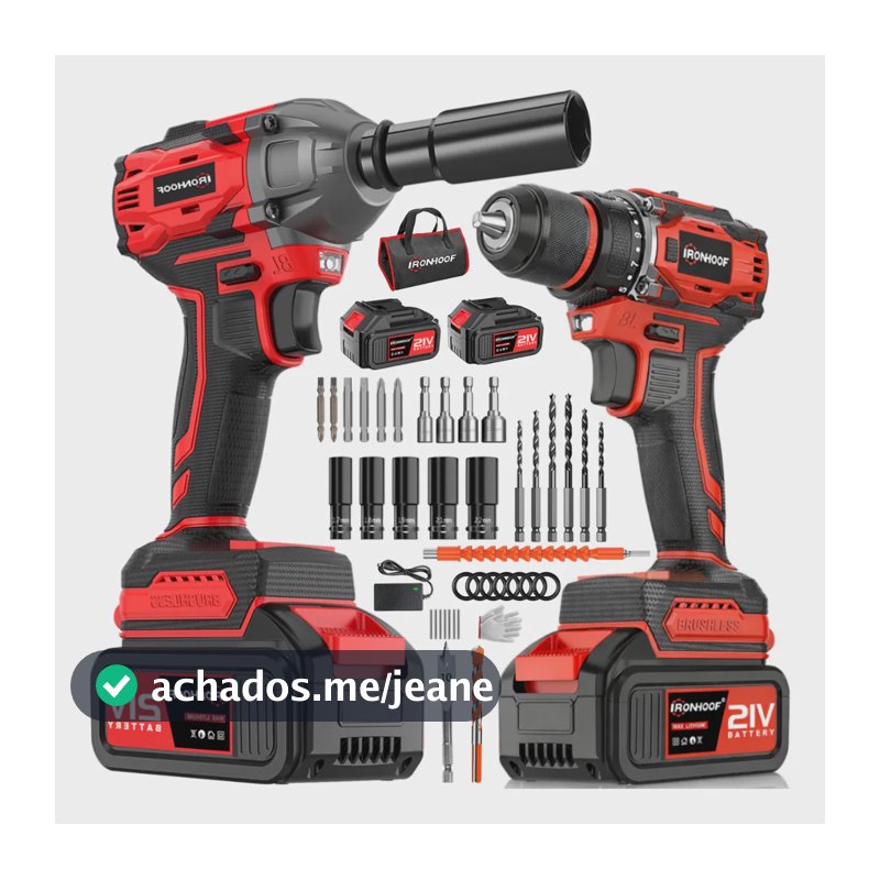 Kit2 Profissional Parafusadeira Chave De Impacto Brushless
