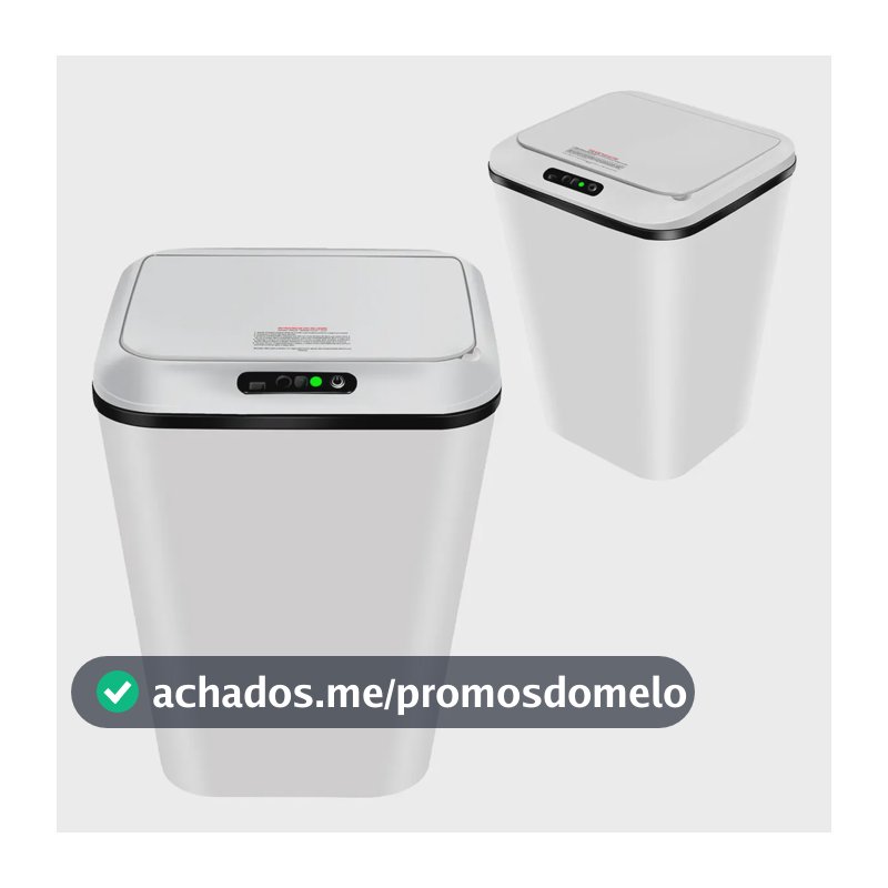 Lixeira Automatica Inteligente 16 L Com Sensor Touch Cozinha Cor Branco