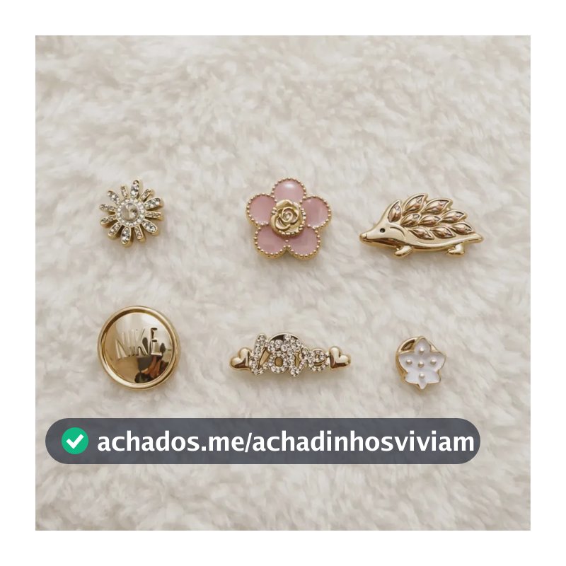 Pins Jibbitz Botons Pra Crocs Infantil Babuche Dourado Diverso