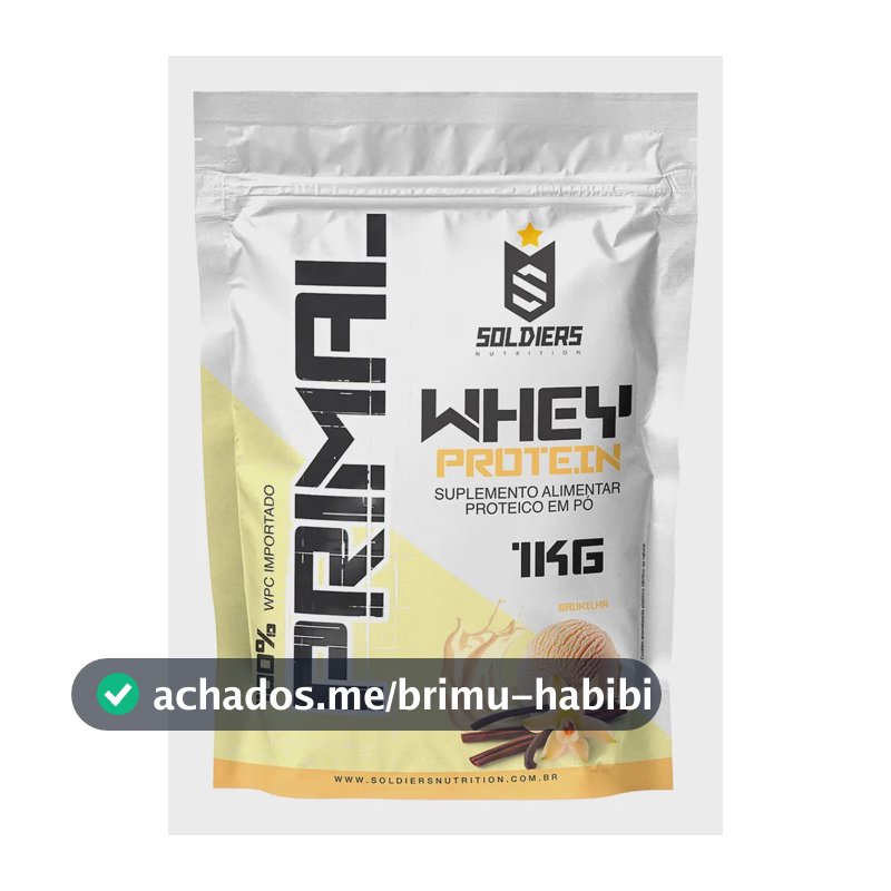 Whey Protein Primal 1kg Soldiers Nutrition Sabor Baunilha