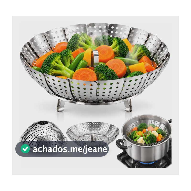 Cesta De Cozimento A Vapor, Inox, Para Legumes E Verduras Inox