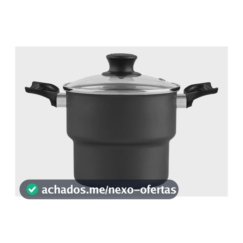 Cuscuzeira Reta Antiaderente Grafite 18cm Magnific Panelux Preto