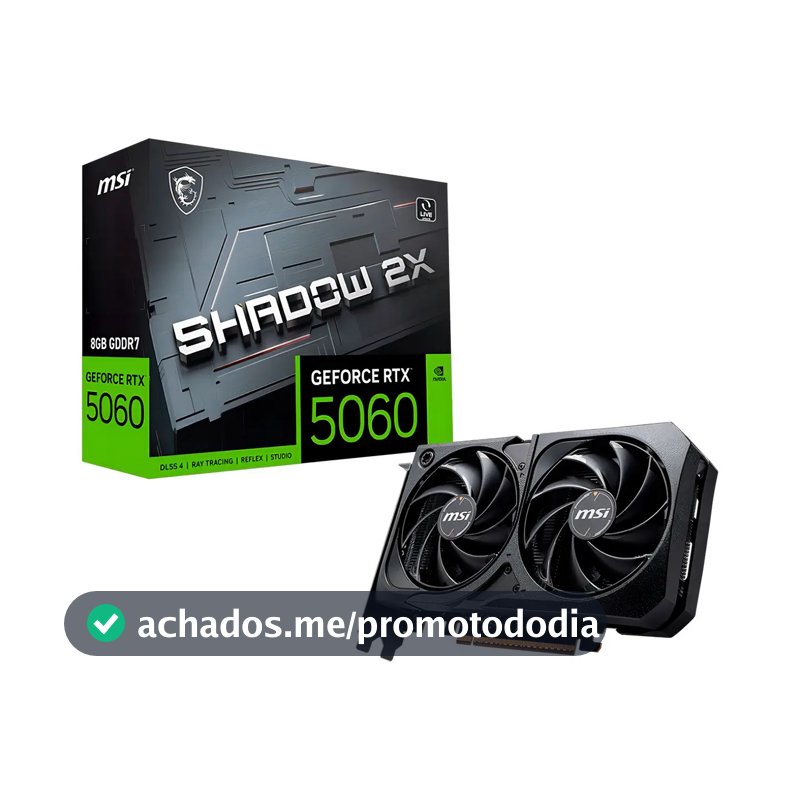 Placa De Vídeo Nvidia Msi Geforce 5060 8gb shadow 2x oc Edition