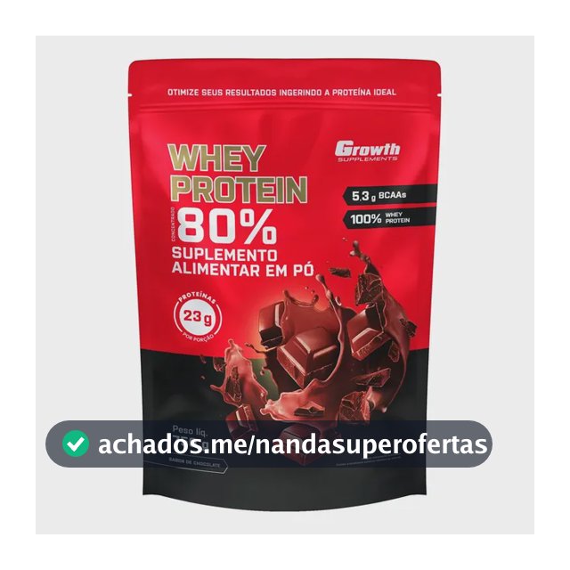 Whey Concentrado 750g Growth Supplements - Variados Sabores Chocolate