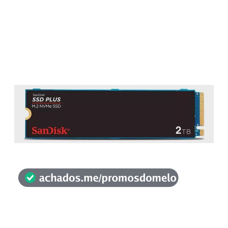 SSD M.2 2280 2TB Sandisk Plus NVMe Pcie Gen3 SDSSDA3N-2T00-G26 Velocidade até 3200MB/s