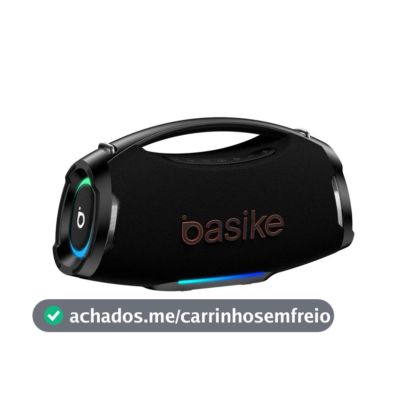 Caixa de Som Portátil Basike Bluetooth 200W Com Graves Reforçados e À Prova D'Água