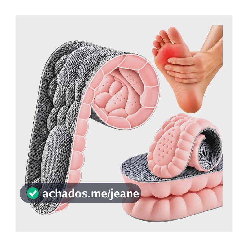 Palmilha De Altissimo Conforto 4d Tênis Sapatos Ortopédica 39/40 Rosa