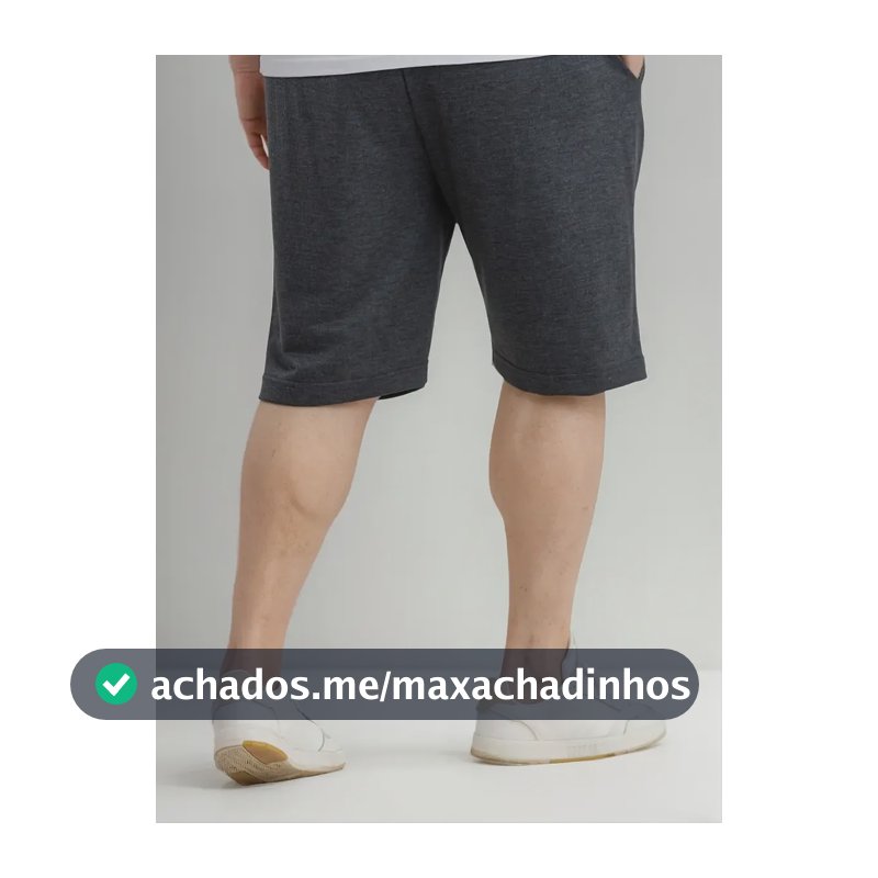 Bermuda Moletom Plus Size Masculino - Casual E Esportivo Chumbo Liso G1