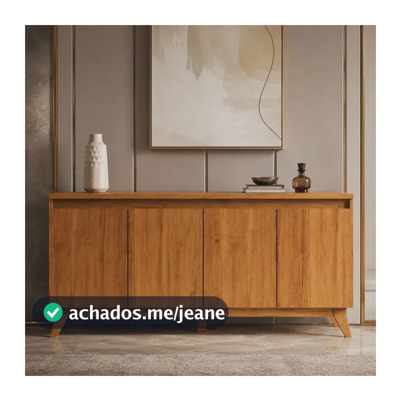 Balcão Buffet Stylo 4 Portas Mel - Viero Móveis