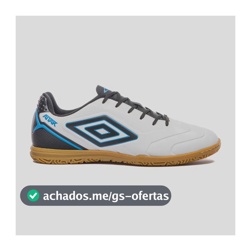 Chuteira Futsal Umbro Masculina Cimento Attak Iii Unisex Branco/preto/cloisonne 39 Br