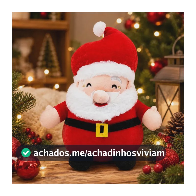Pelúcia Natalina Papai Noel Mamãe Noel Decoração Presente Papai Noel