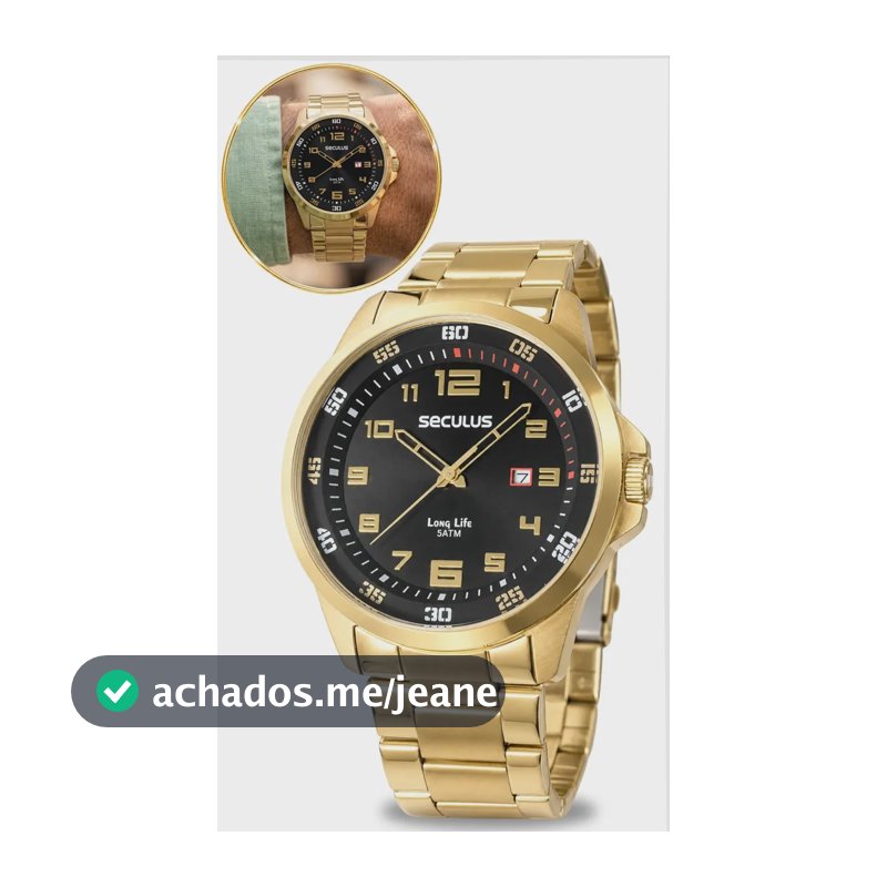 Relógio Seculus Masculino Long Life 44011GPSVDA3