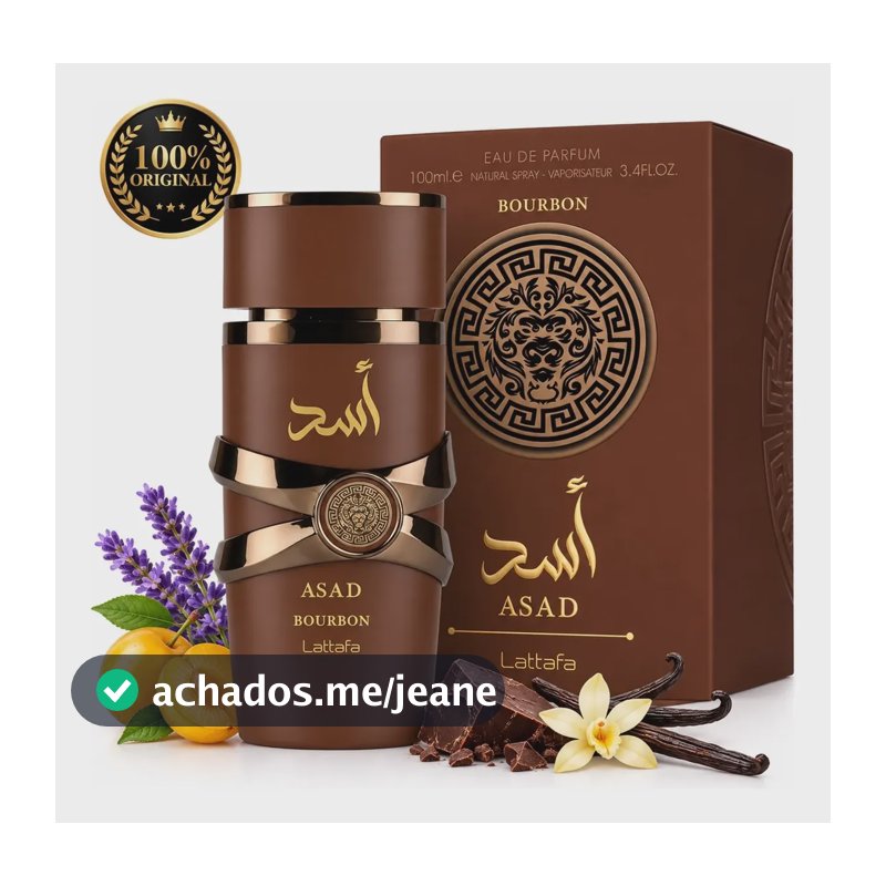 Perfume Arabe Lattafa Asad Bourbon 100ml Baunilha
