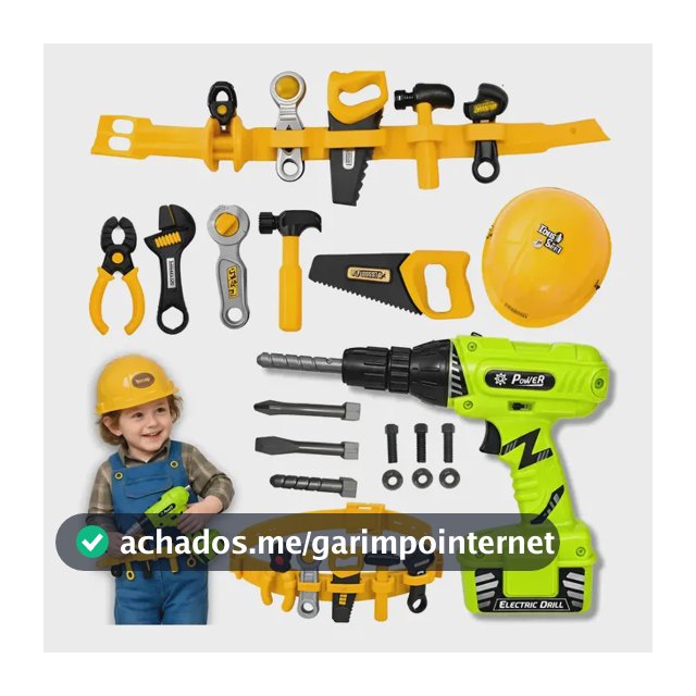 Brinquedo Infantil Parafusadeira Eletrica Cinto Ferramentas