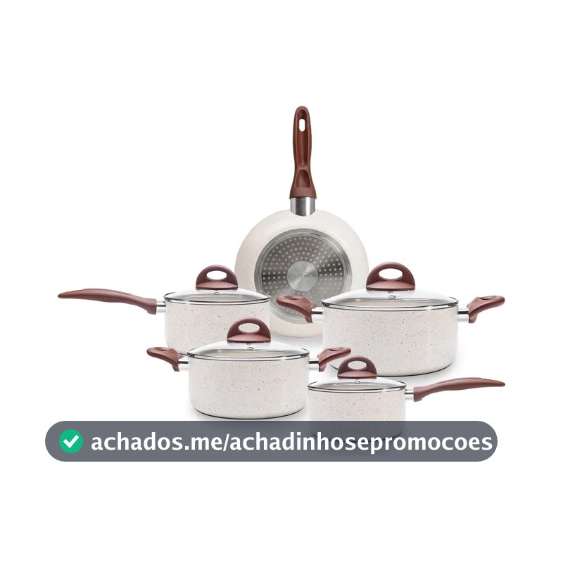 Jogo De Panelas Smart Plus Vanilla Indução Cerâmico 5peças Brinox 4774/101