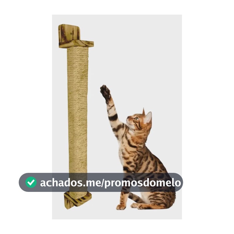 Arranhador Vertical De Sisal P/ Gatos Rústico 70cm Parede Rústico