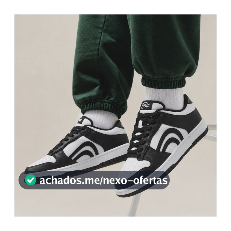 Tênis Masculino Casual Street Skate Academia Confortável Preto/branco 38 Br