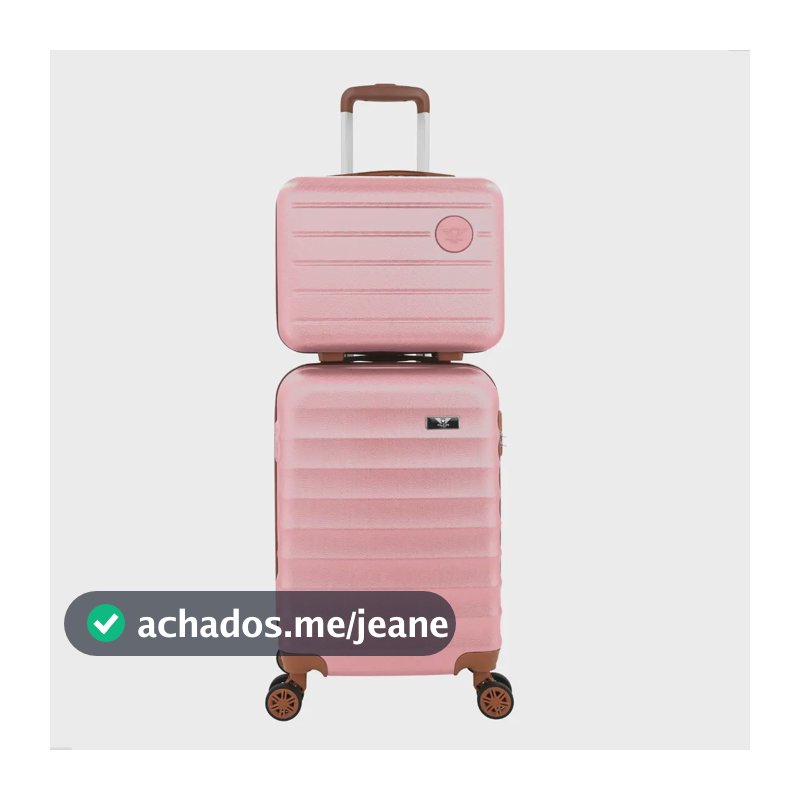 Kit Mala De Viagem Bordo Mão Pequena 10kg Abs Cadeado 360