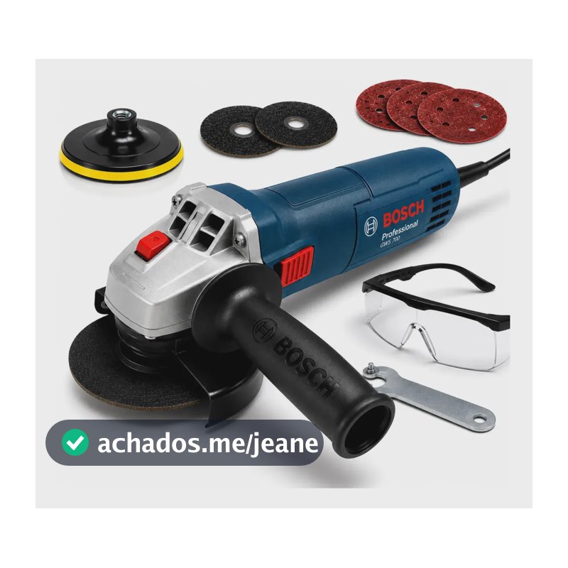Esmerilhadeira Bosch Gws 700 710w Kit Com Discos Completo Cor Azul