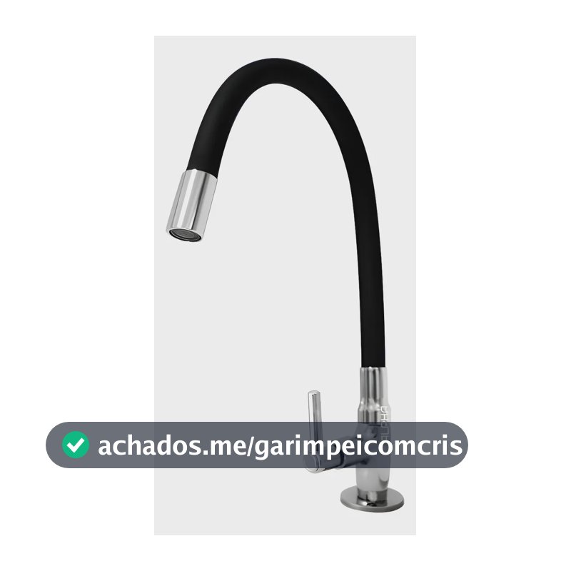 Torneira Tubo Flexível Bancada Cozinha Color Preta Luxo Cor Preto Alpha Hidrometais Torneira C65