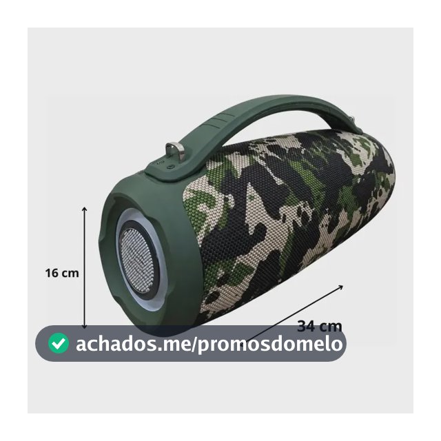 Caixa De Som Bluetooth Boombox Ims-s2003 Camuflada Rgb Ipx5