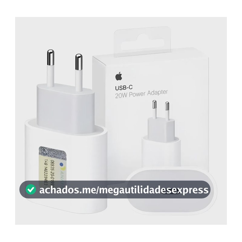 Carregador Fonte Apple iPhone Turbo Original Usb-c 20w Branco