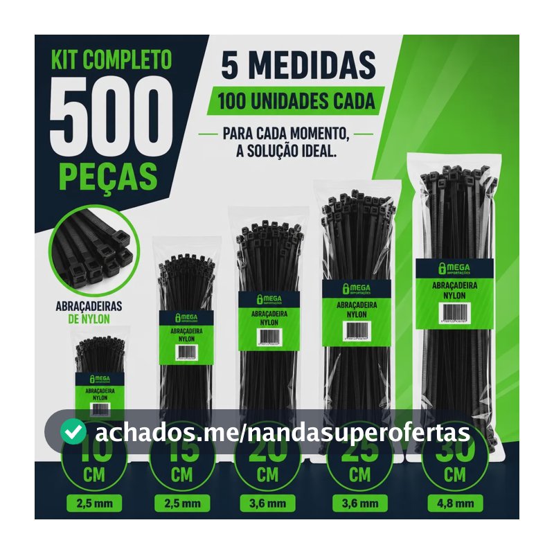 Kit 500 Abraçadeira Nylon Hellerman Plástica Enforca Gato Preto