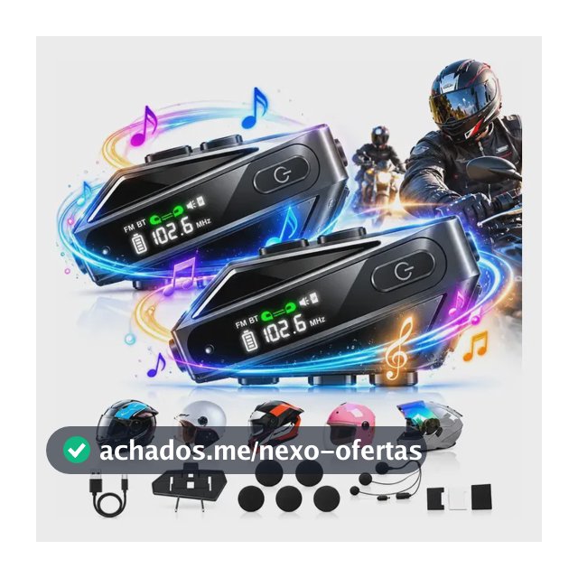 Par Intercomunicador Capacete Moto Kuerl Bluetooth Sem Fio