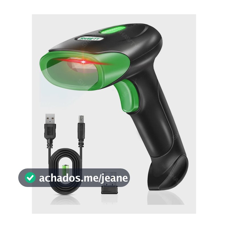 Leitor de Código de Barras Shawty Sem Fio 2D com Bluetooth e USB