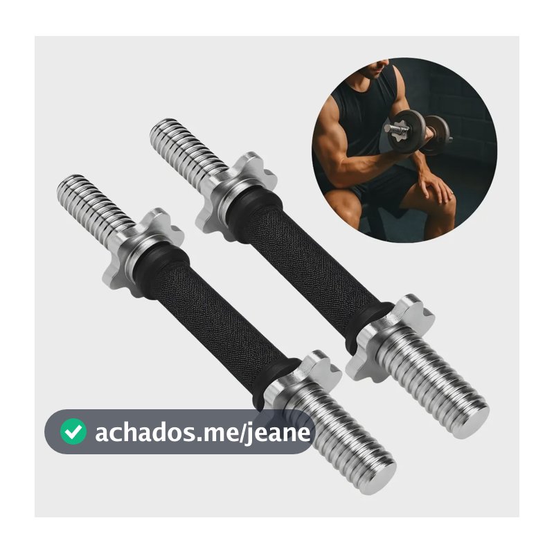 2x Barra Halter Musculação Crossfit Maciça Inox Rosqueada