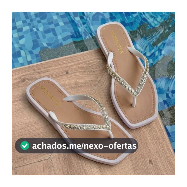 Chinelo Feminino Com Strass Fashion Lumix Bico Quadrado