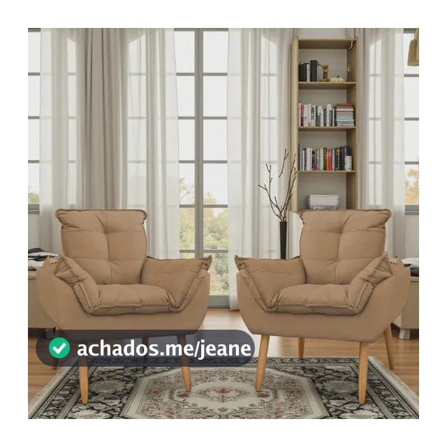 Kit 2 Poltronas Decorativa Opala Para Quarto Sala De Estar