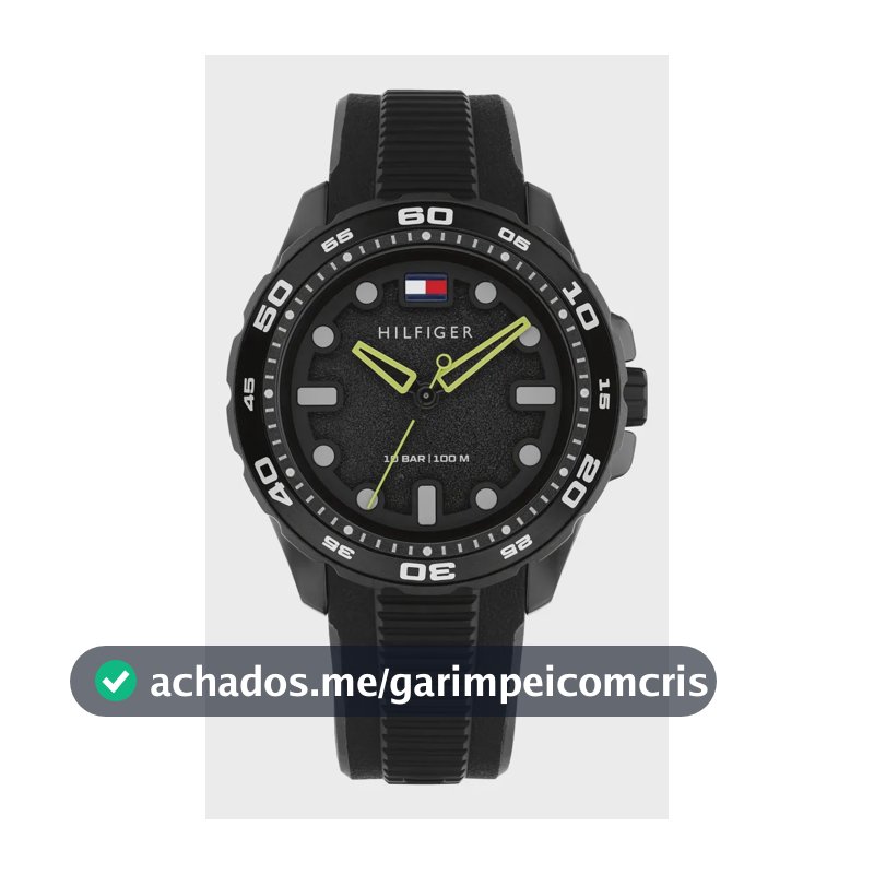 Relógio masculino Tommy Hilfiger Regatta 1792266 Silicone 40 mm preto