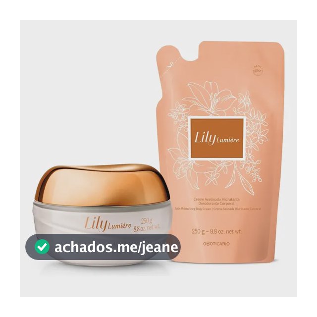 Kit Lily Lumière: Creme Hidratante Corporal 250g+ Refil 250g