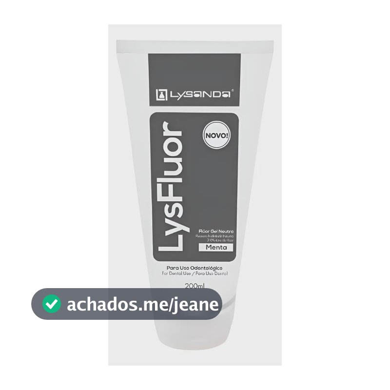 Flúor Gel Neutro Lysfluor 200 Ml Lysanda Uso Odontológico