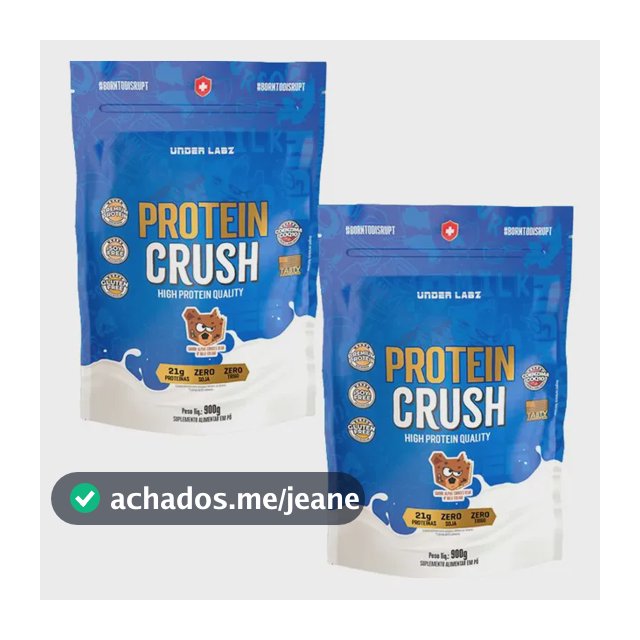 Whey Protein Crush Under Labz 21g De Proteina Kit 2x 900g Sabor Doce De Leite E Cookies