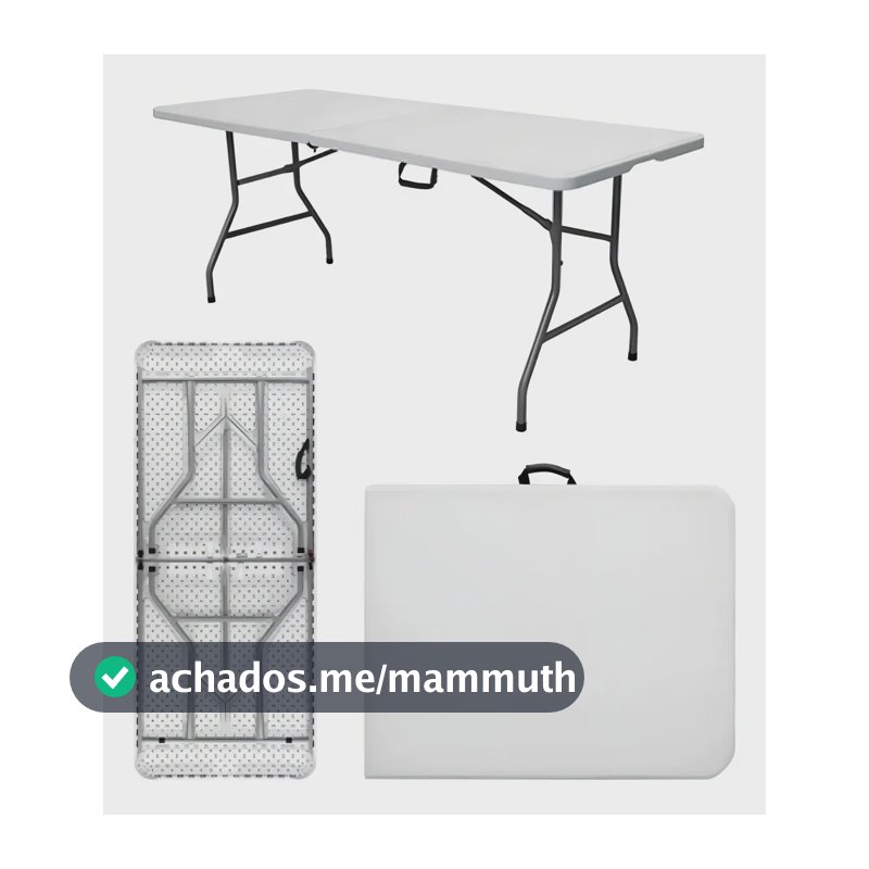 Mesa Dobrável Vira Maleta Com Alça Portátil 1.80m Para Camping Pesca Jardim Área Externa Ou Interna Salão De Festas Gourmet Cor BrancoLuvinco