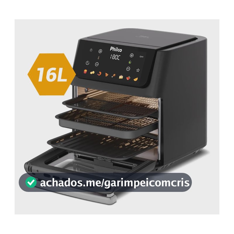 Fritadeira Air Fryer Philco 16 Litros Paf16c Preto 220v