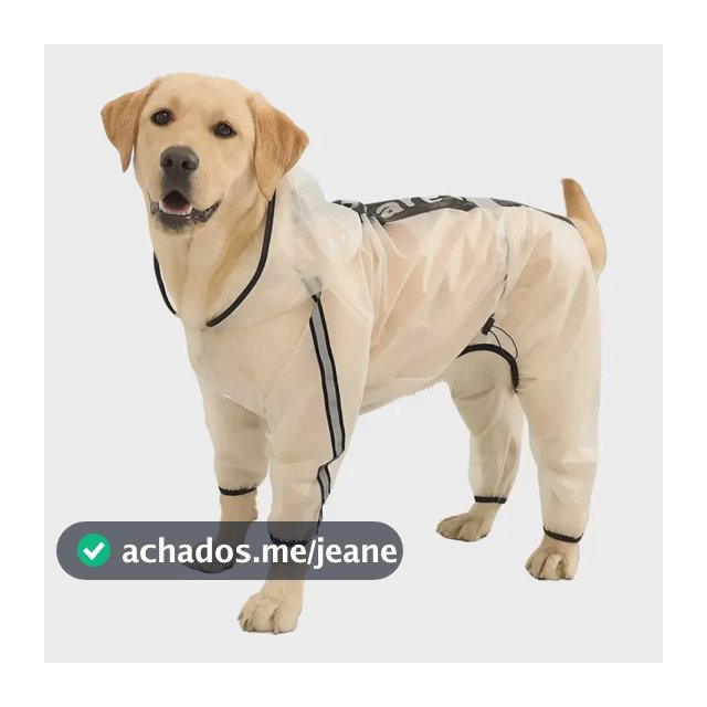 Capa De Chuva Transparente Com Reflexo Para Cachorros