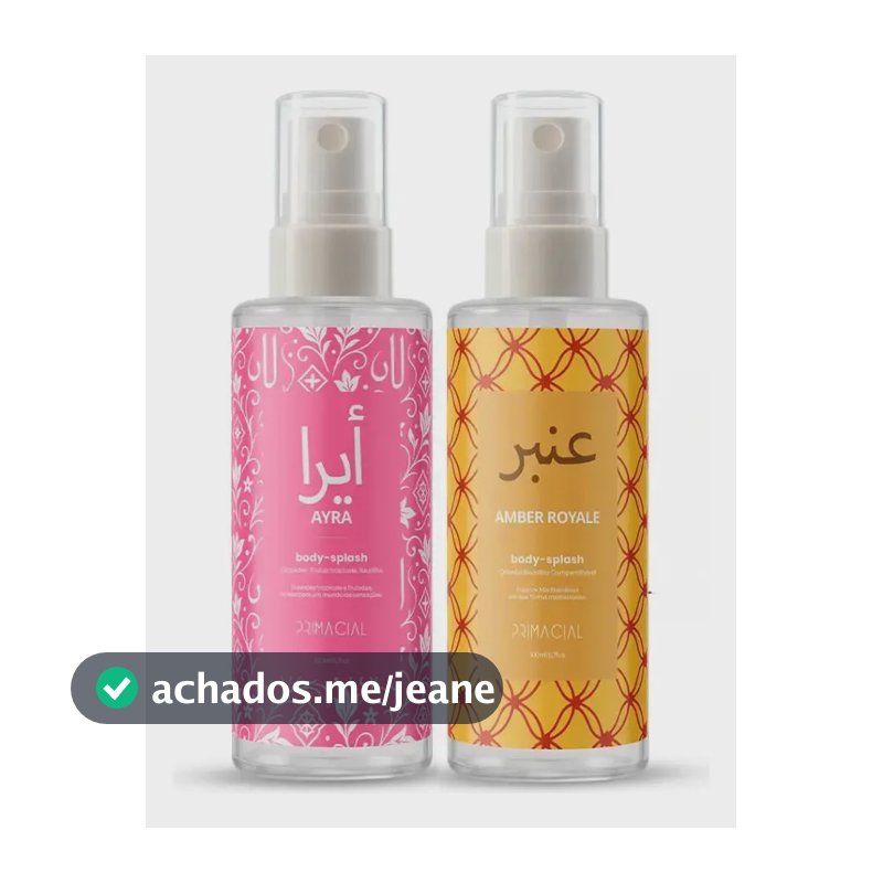 2 Body Splash Ayra+ Amber Royale 100ml By Primacial