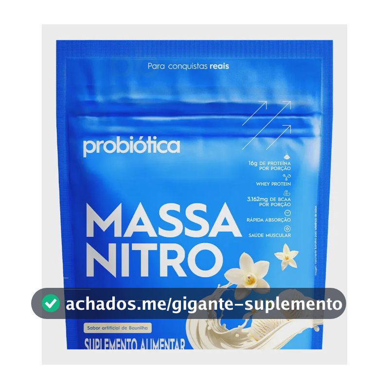 Hipercalórico Probiótica Massa Nitro Refil Sabor Baunilha De 2520g Suplemento Em Pó