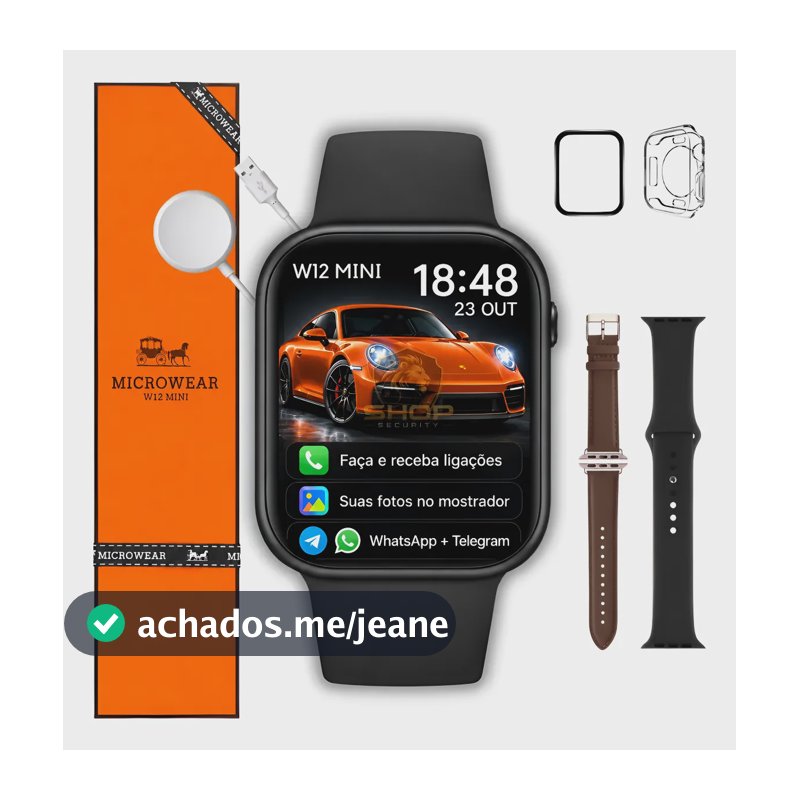 Relógio Smartwatch Microwear W12 Mini Série 12 42mm Amoled Preto Black