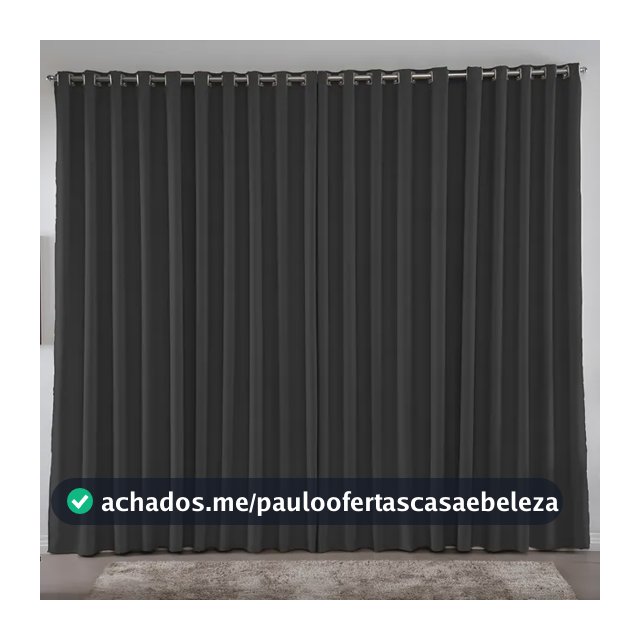 Cortina 4,00x2,80 Metros Blackout Blecaute Preto Corta Luz Em Tecido Grosso Para Quarto E Sala Texfine