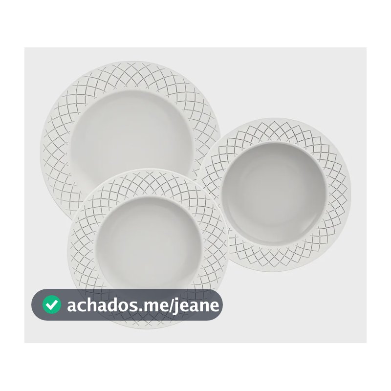 Jogo Pratos Tramontina Ingrid 12 Porcelana Branca