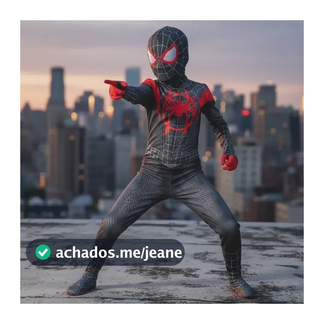 Fantasia Homem-aranha Miles Morales Com Máscara Infantil