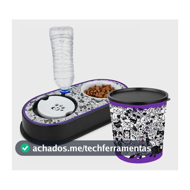 Comedouro Anti-formigas + Porta Ração 5 Litros Para Cão Gato 0 Violeta-escuro